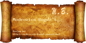 Modrovics Bogát névjegykártya